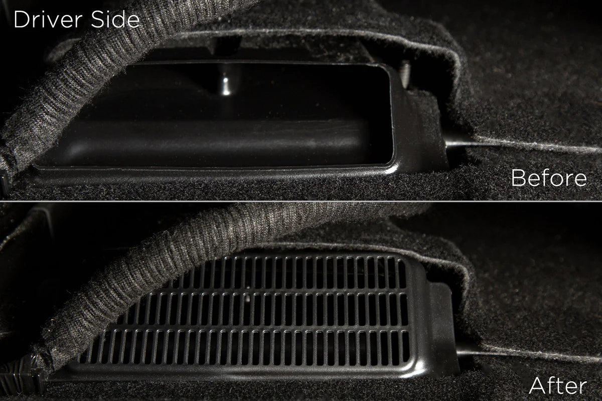 Under Seat HVAC Air Vent Covers for Tesla Model 3 – ABS Debris Protection Guards (Set of 2, Black)