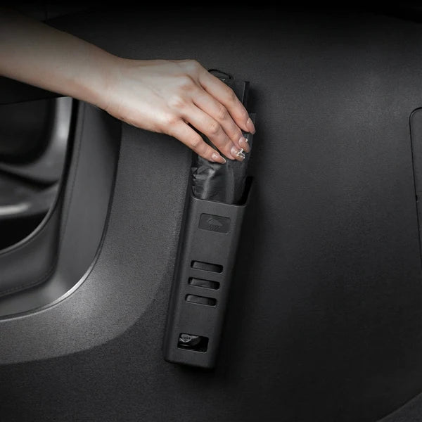 Universal Trunk Umbrella Holder Organizer for Tesla Model S (2012-Present), Model 3 (2017-Present), Model X (2016-Present), Model Y (2020-Present) & Cybertruck | Waterproof ABS Storage Box with Non-Destructive Adhesive Mount