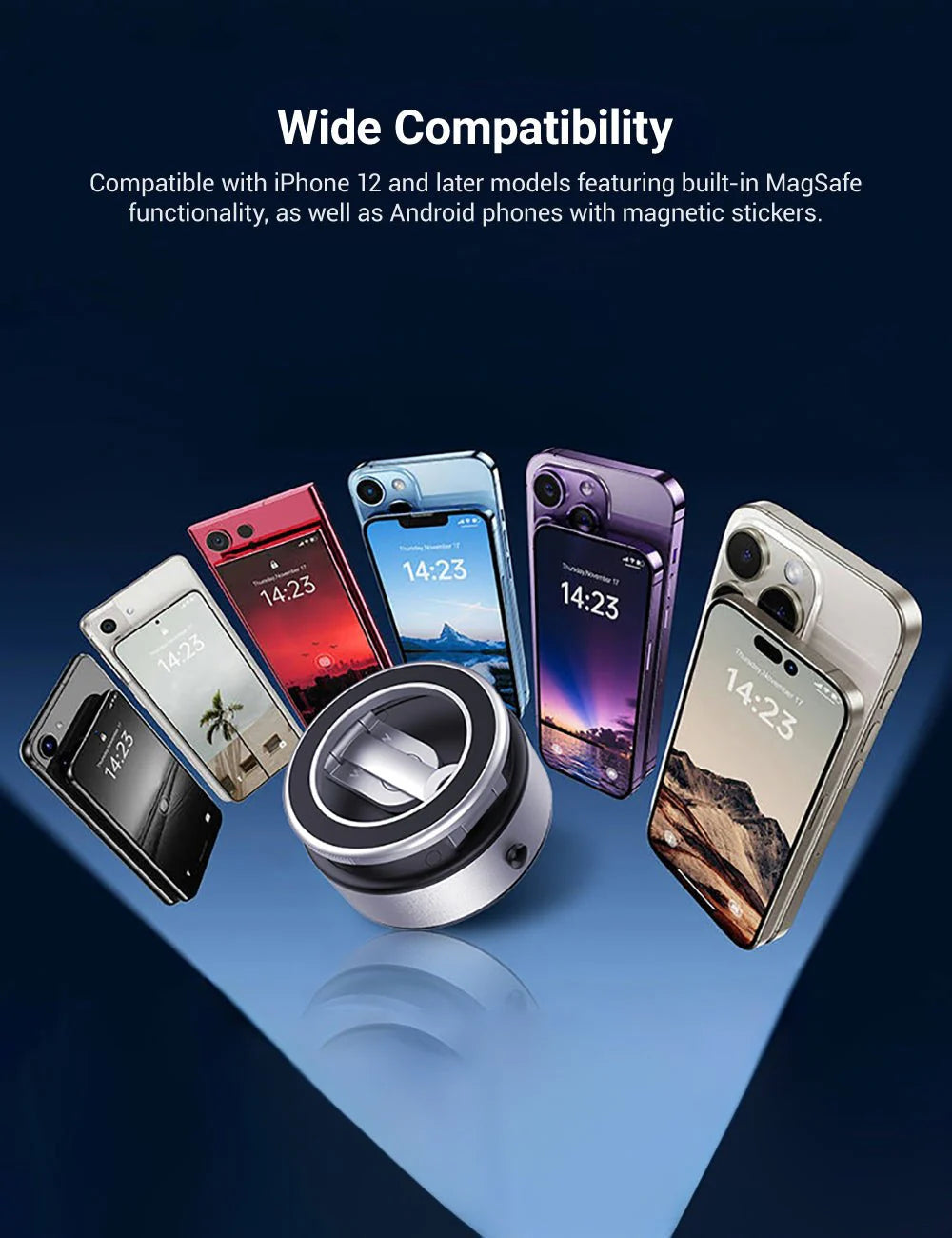 MagSafe Vacuum Magnetic Phone Mount for Tesla Model 3/Y/S/X/Cybertruck – 360° Adjustable Car Holder