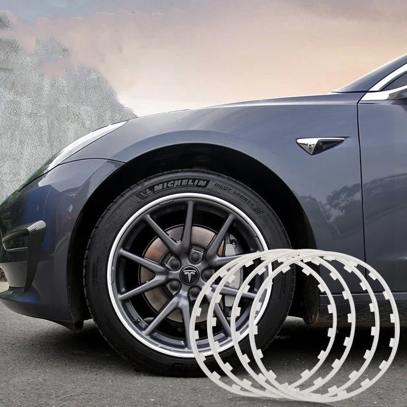 Wheel Rim Protectors for Tesla Model 3, Model Y, Model S, Model X (4-Pack) – High-Impact Rim Guard Trim Rings