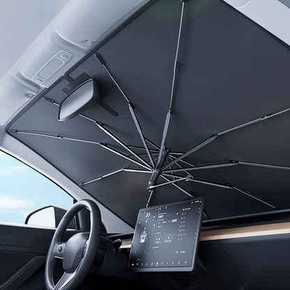 X-Auto Windshield Sunshade Umbrella for Tesla Model 3, Model Y, Model S & Model X (2016–2025) – UV Protection, Heat Reduction, Foldable Auto Sun Umbrella Shade