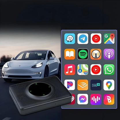 Wireless Apple CarPlay & Android Auto Adapter for Tesla Model 3, Model Y, Model S, Model X & Cybertruck | Plug & Play | Dual-Band Wi-Fi | OTA Updates
