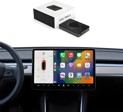 Wireless Apple CarPlay & Android Auto Adapter for Tesla Model 3, Model Y, Model S, Model X & Cybertruck | Plug & Play | Dual-Band Wi-Fi | OTA Updates