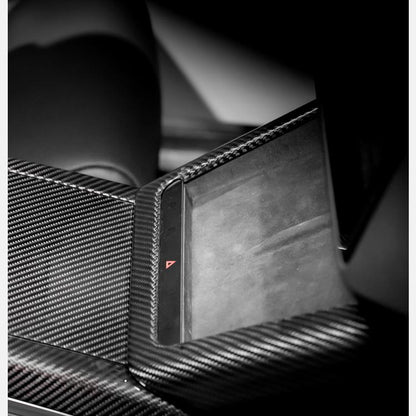 Real Dry Carbon Fiber Wireless Charging Pad Frame Trim for Tesla Model S & Model X (2021+) – Glossy or Matte Finish