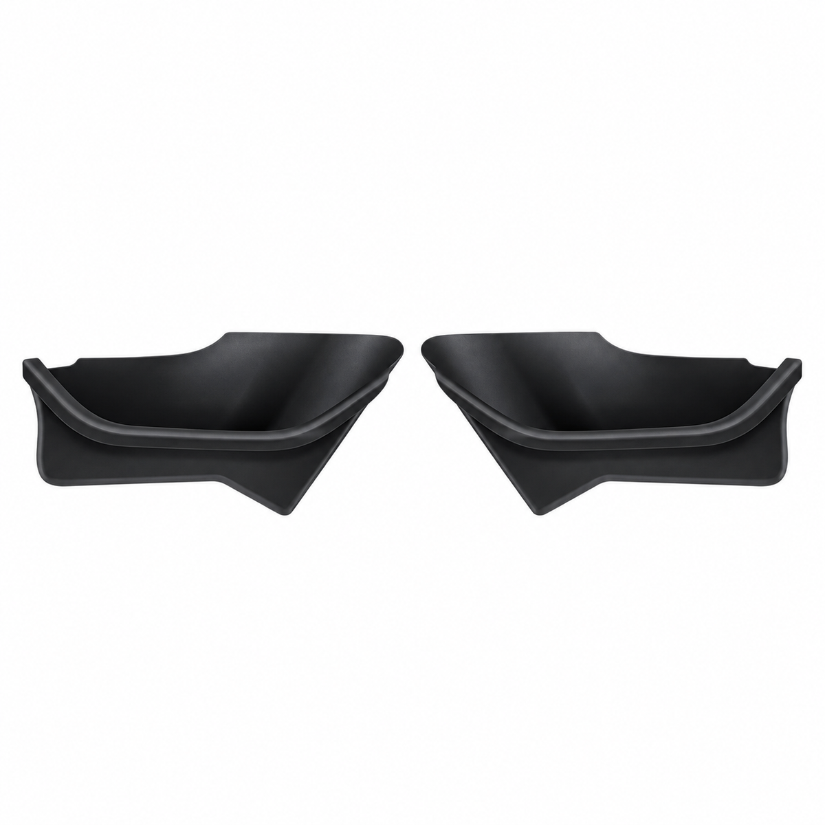 Black Tesla door pocket liner inserts on white background