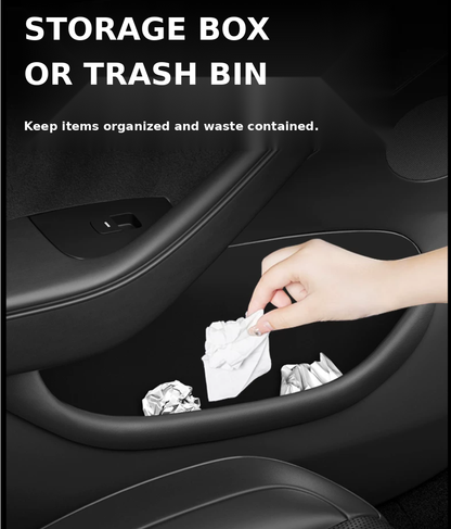 Removable door pocket liner used to contain small dry waste