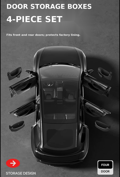 Four-piece liner set for front and rear door pockets