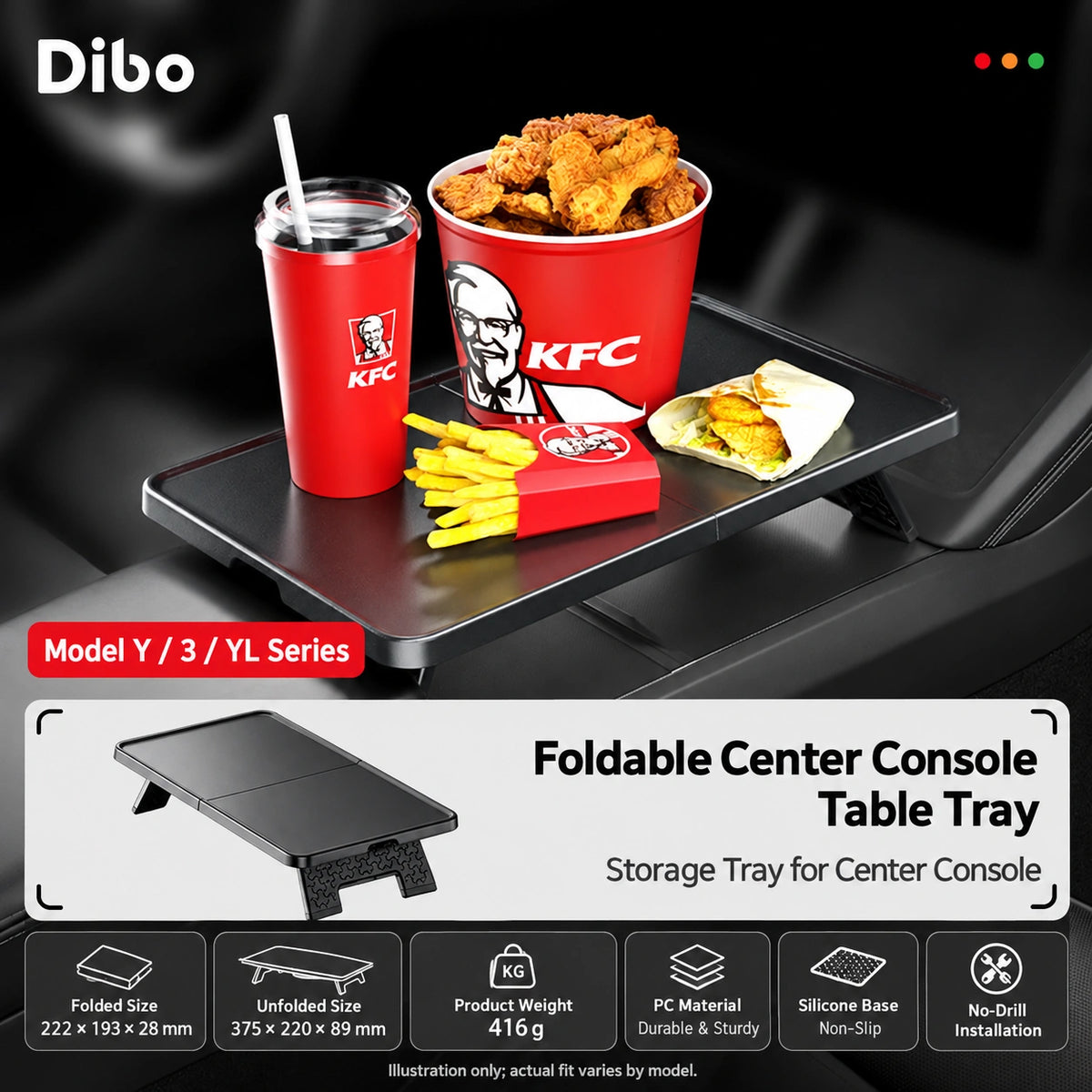 Dibo Folding center console table - product details 01-03