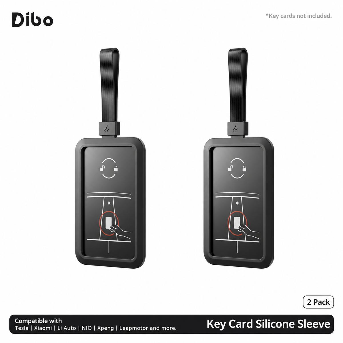 Key Card Holders - Black - 2 pieces