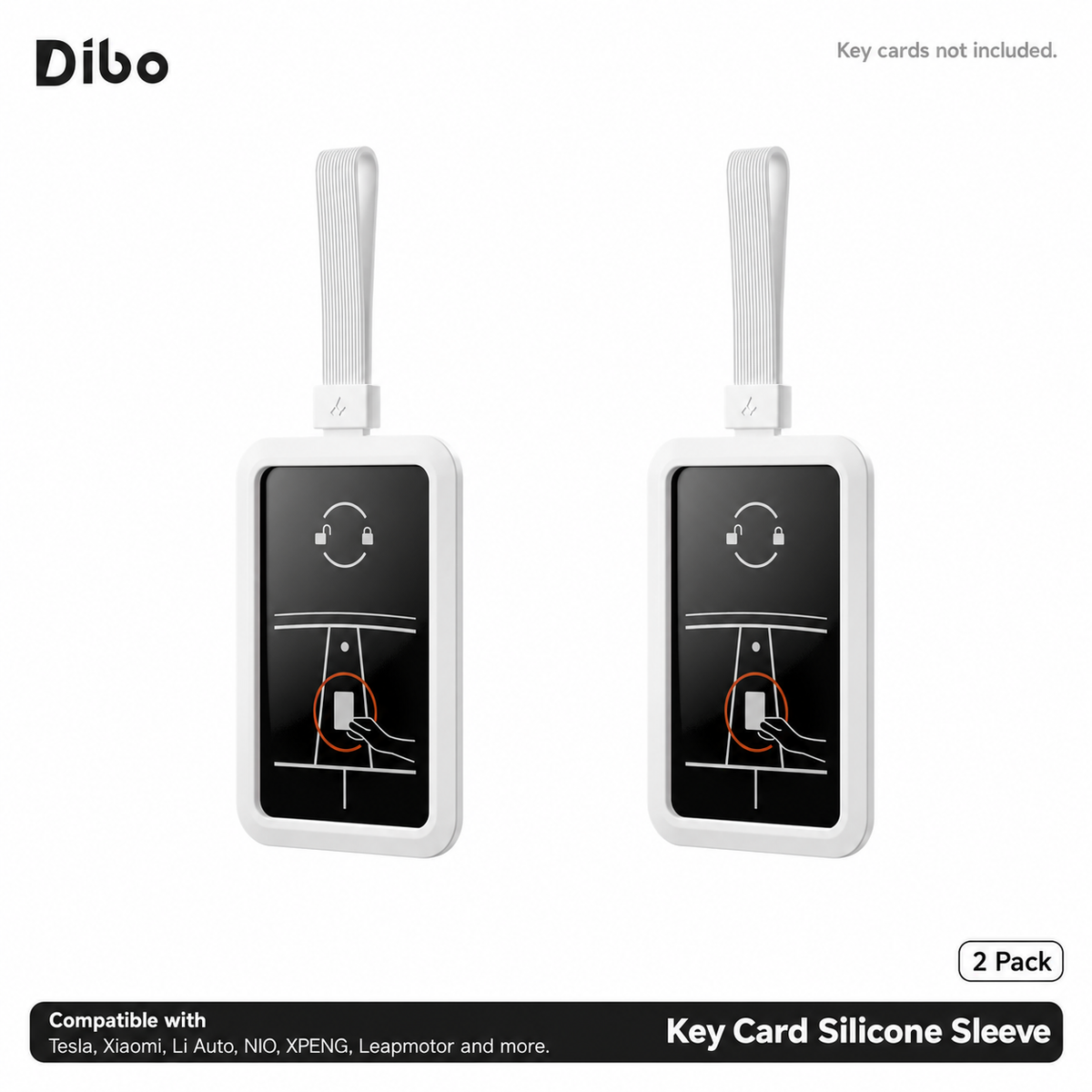 Key Card Holders - White - 2 pieces