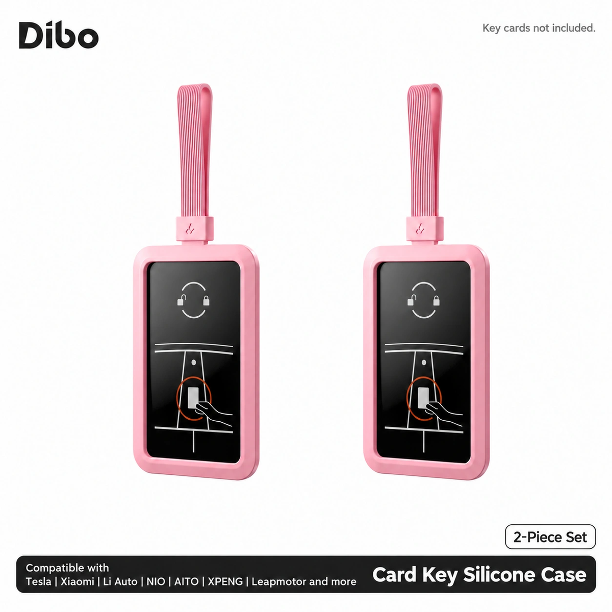 Key Card Holders - Pink - 2 pieces