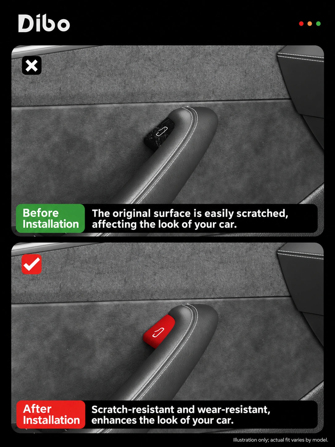 Dibo Suede door button stickers - product details 04-00