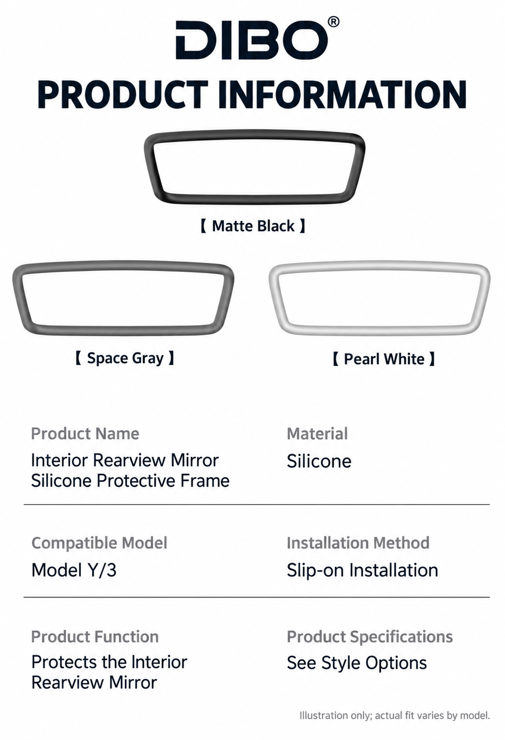 Dibo Silicone interior mirror frame - product details 05-05