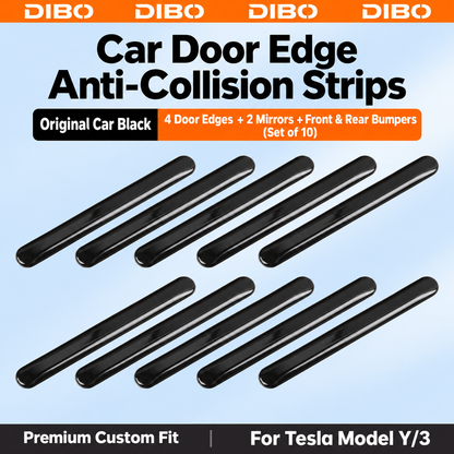 Body Protection Strips - Black / Door + mirror + bumper strips - 10 pieces