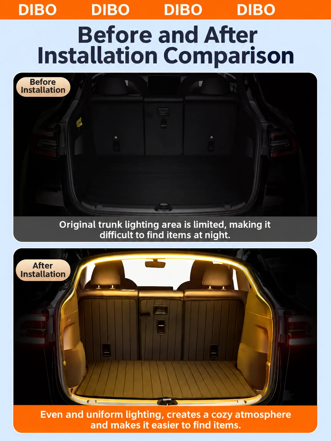 Dibo Model Y trunk LED light strip - product details 07-00