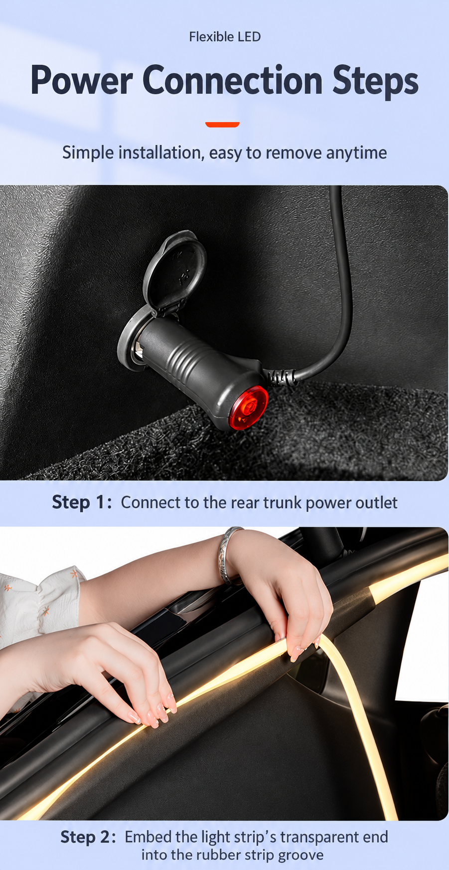 Dibo Model Y trunk LED light strip - product details 07-05
