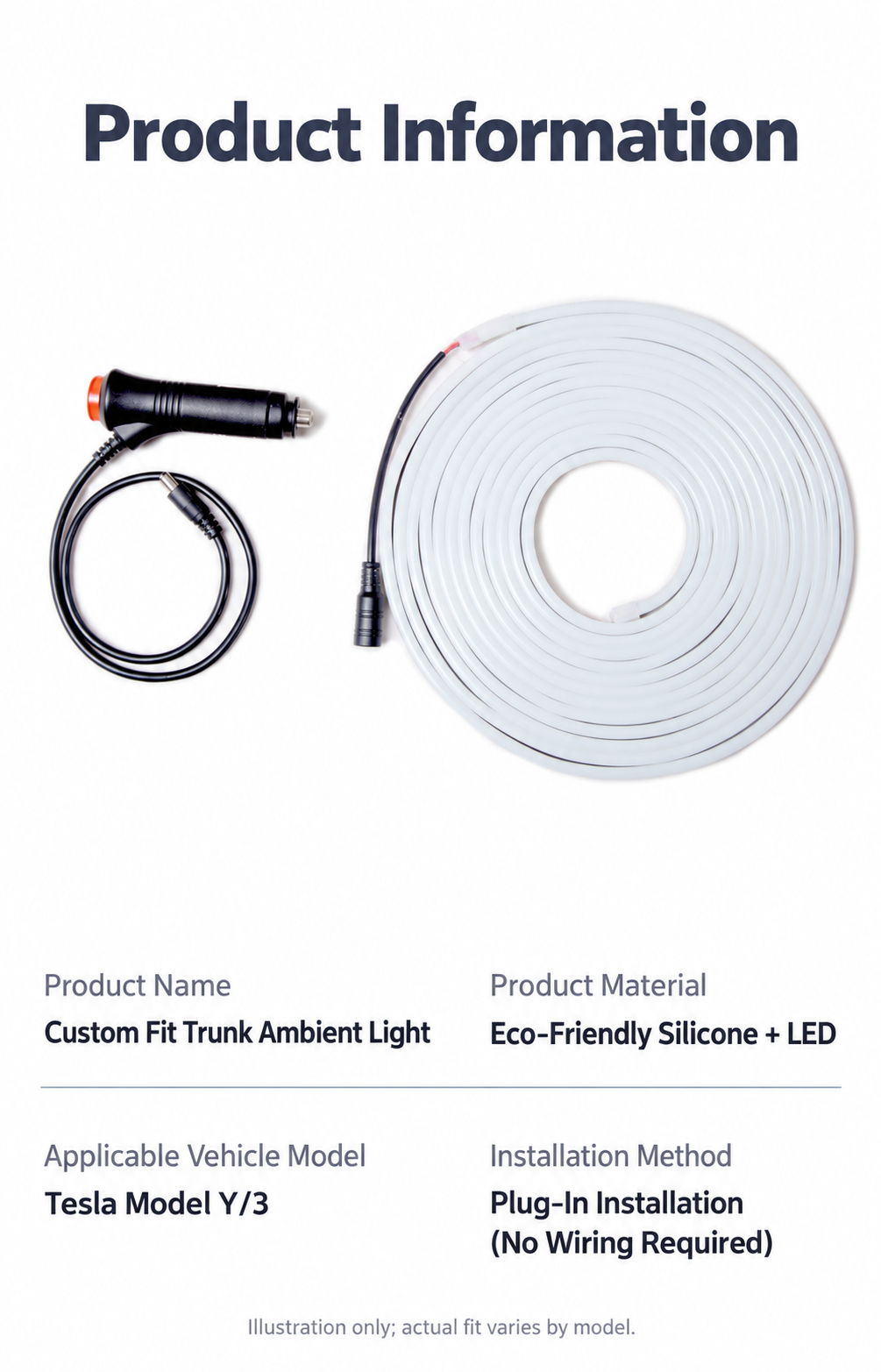 Dibo Model Y trunk LED light strip - product details 07-06
