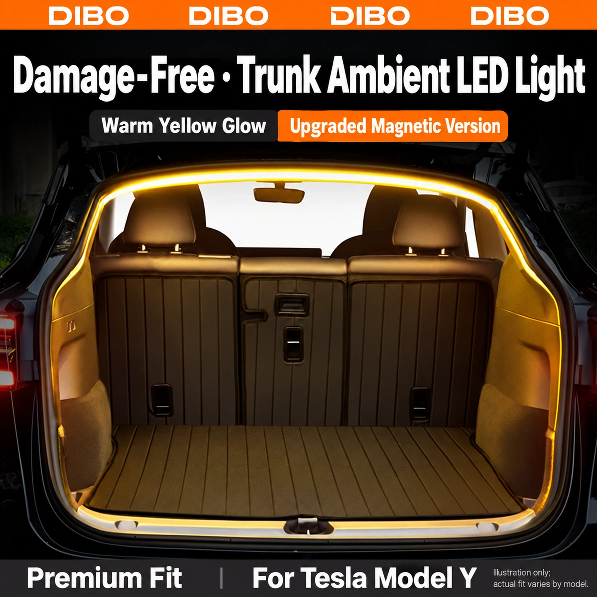 Light - Model Y - warm yellow light