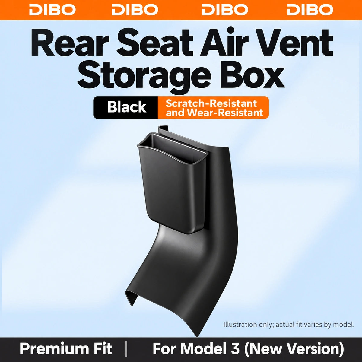 Dibo Rear air vent storage bin and anti-kick panel - product details 09-03