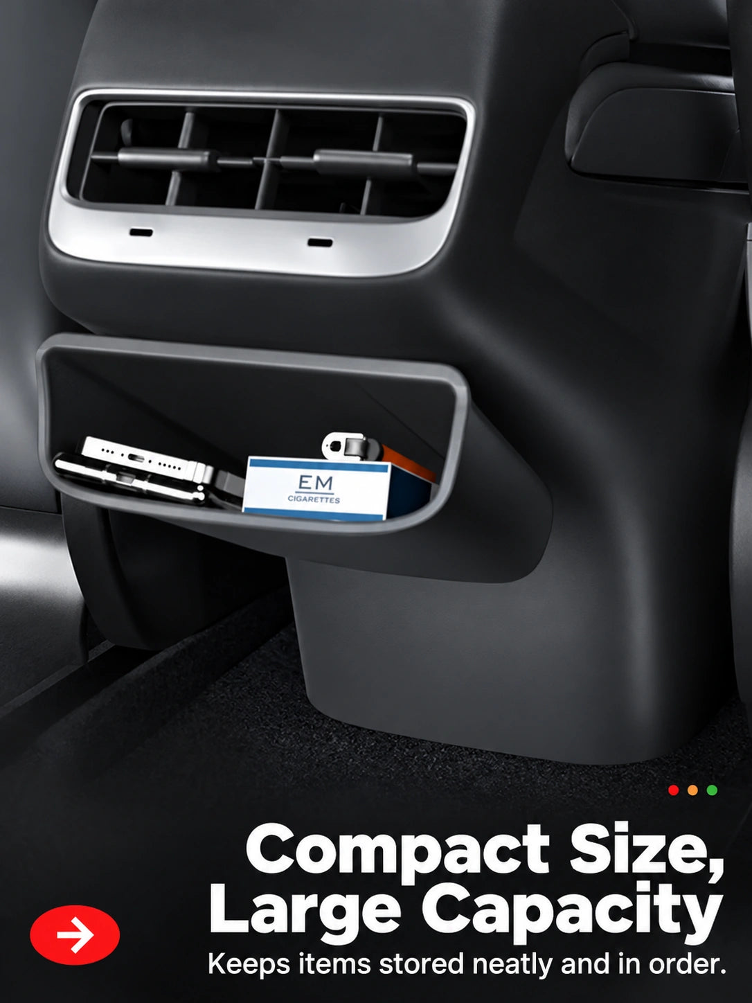 Dibo Rear air vent storage bin and anti-kick panel - product details 09-04