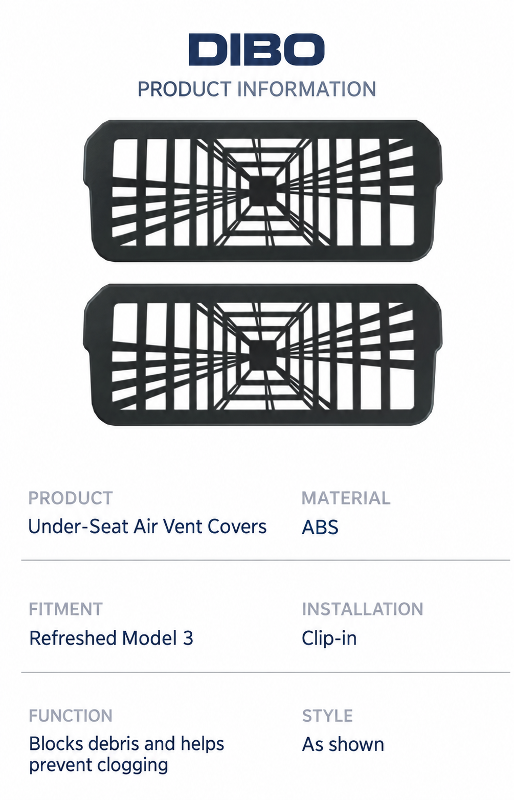 Under-Seat Vent Covers - English product details 7
