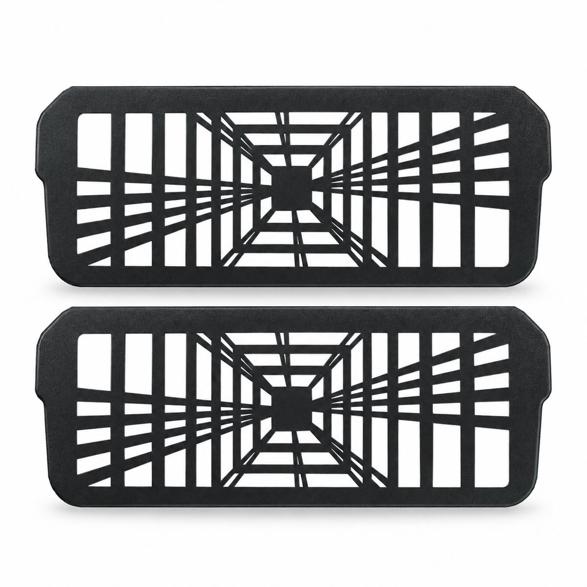 Tesla Model 3 & Model Y Under-Seat Air Vent Covers, 2-Piece Sets on white background