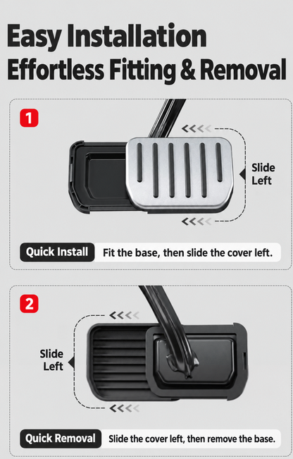 Quick fitting and removal of the slide-rail pedal cover