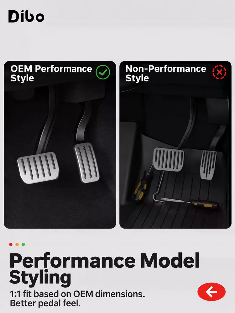 Performance-inspired pedal styling comparison