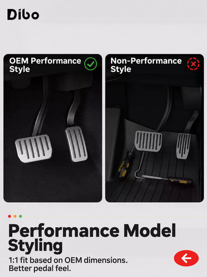 Performance-inspired pedal styling comparison