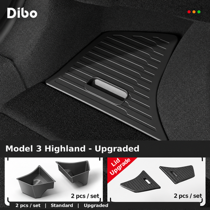 Model 3 Highland storage bins and lid options