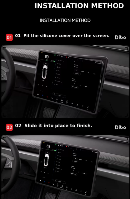 Slip-on installation of Tesla silicone screen frame