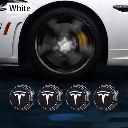 LED Wheel Hub Light Caps with Kinetic Power Generator for Tesla Model 3/Y/S/X (Set of 4) – Battery-Free Glowing Center Caps for Enhanced Safety and Style