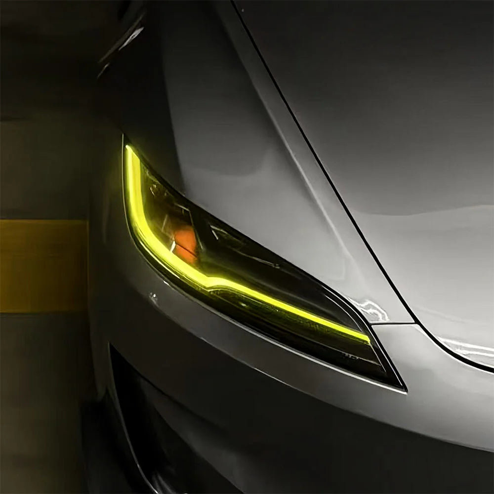 LED DRL Headlight Upgrade Kit for Tesla Model 3 Highland 2024+ (Oct 2023+) – Dynamic Daytime Running Lights with Sequential Turn Signal, Plug & Play OEM Fit