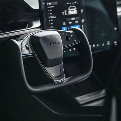 Yoke Plaid Steering Wheel Replacement for Tesla Model S/X (2021–2025) – Premium Leather, Ergonomic Design, Enhanced Visibility | Style 18