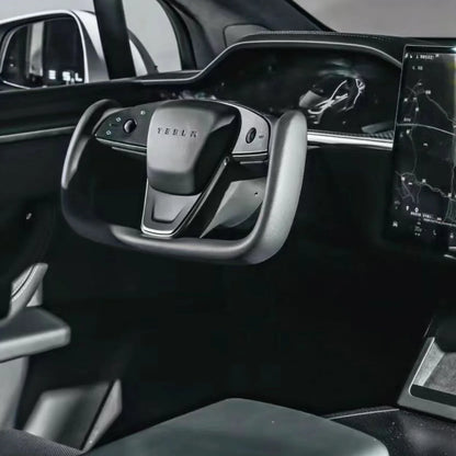 Yoke Plaid Steering Wheel Replacement for Tesla Model S/X (2021–2025) – Premium Leather, Ergonomic Design, Enhanced Visibility | Style 18