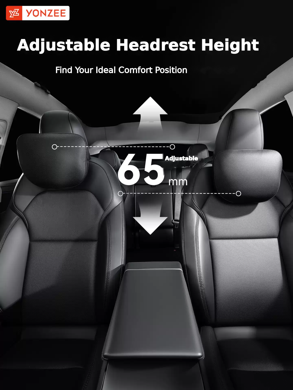 Adjustable headrest height detail